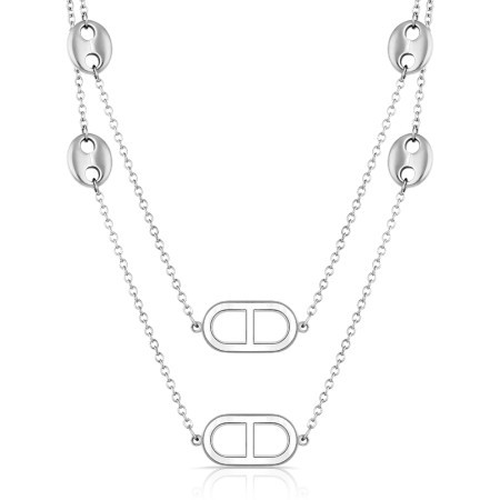 Ženska freelook srebrna ogrlica od hirurškog Čelika ( frj.3.6017.1 ) - Img 1