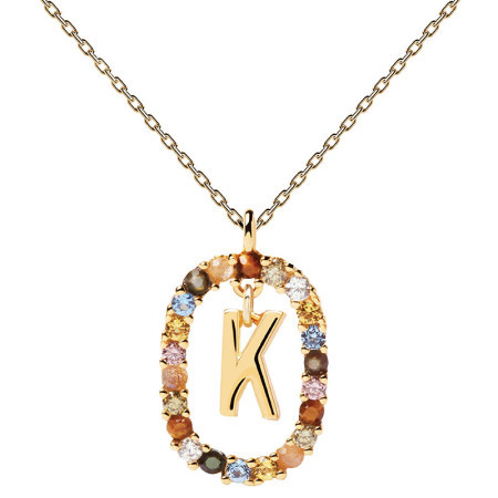 Ženska pd paola letter k zlatna ogrlica sa pozlatom 18k ( co01-270-u )