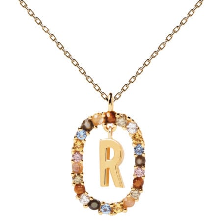 Ženska pd paola letter r zlatna ogrlica sa pozlatom 18k ( co01-277-u ) - Img 1