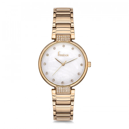 Ženski freelook lumiere beli,zlatni elegantni ručni sat sa zlatnim metalnim kaišem ( f.7.1057.02 ) - Img 1