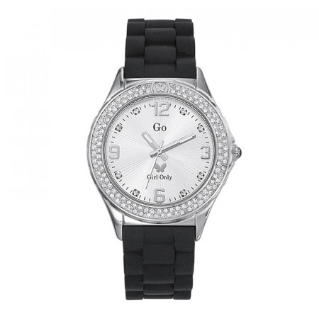 Ženski girl only cristaux beli modni ručni sat sa crnim gumenim kaišem ( 697839 ) - Img 1