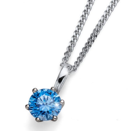 Ženski oliver weber brilliance 925ag medium blue zircon lančić sa swarovski kristalom ( 61125.blu )