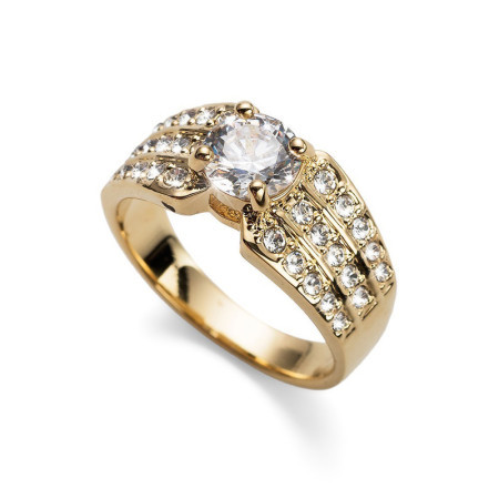Ženski oliver weber inspire crystal zlatni prsten sa swarovski belim kristalom 55 mm ( 41125m ) - Img 1