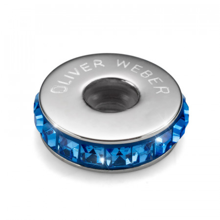 Ženski oliver weber stopper steel sapphire privezak sa swarovski plavim kristalom za narukvicu ( 56008.206 )