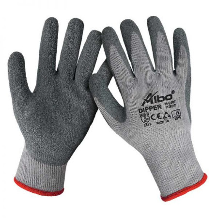 Albo Dipper bl zaštitne rukavice, pamuk/lateks, sive boje veličina 10 ( 1010420158301100 ) - Img 1