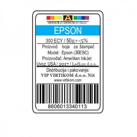 American Inkjet Epson SUBLIMACIONA CYAN 300ECY/1400/1430 WF/XP (30ESC/Z)