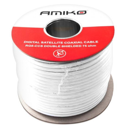 Amiko koaksijalni kabel RG-6, CCS, 90dB, 100 met., motalica - RG6/90db - 100m REEL