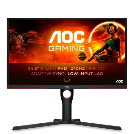 AOC 25g3zm/bk 1920x1080/full hd/240hz/1ms/2xhdmi/dp/pivot Monitor 24.5
