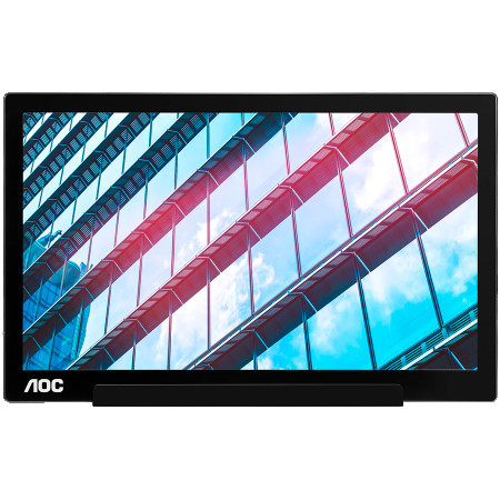 AOC portable monitor 39.5 cm (15.6 inches) (Full HD 1920x1080, IPS panel, USB-C, Smart Cover), HDR 60Hz 5ms ( I1601P )