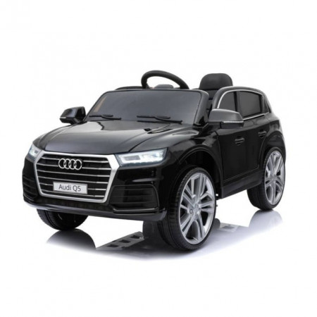 Audi Q5 2019 Licencirani auto na akumulator sa kožnim sedištem i mekim gumama - Crni - Img 1