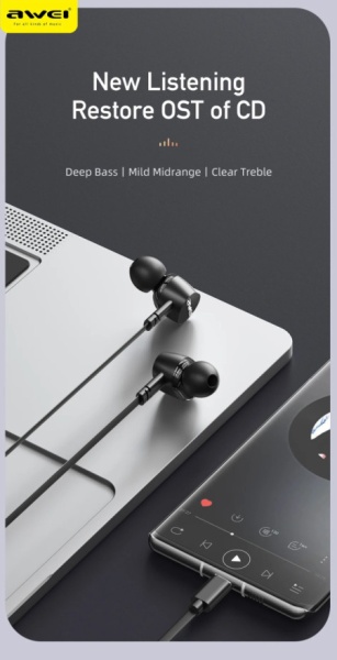 Awei tc-7 bubice usb-c w/microphone crne ( 55963 )