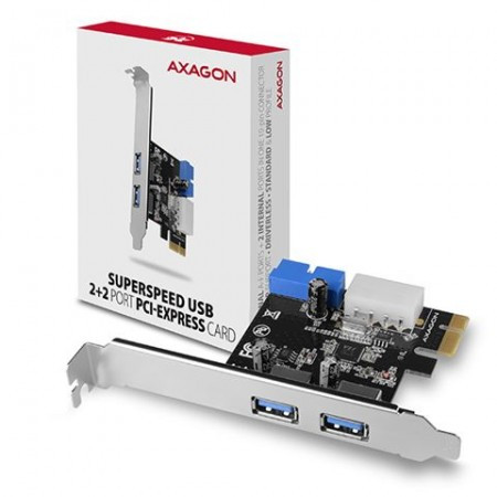 Axagon PCEU-232VL PCIe adapter USB 3.2Gen1 x4 (2xfront + 2xinternal) ( 0001062164 ) - Img 1