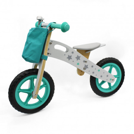 Balance Bike 755 Drveni Bicikl bez pedala za decu - Zeleni - Img 1