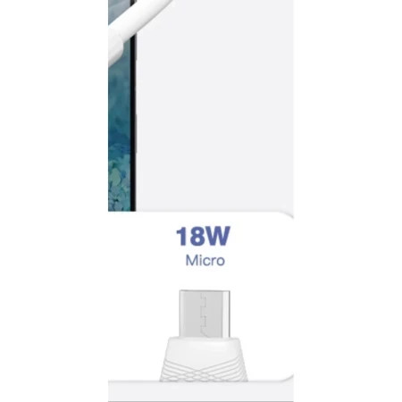 Bavin kabl 18W 1m type-A na Micro bela ( 90114 ) - Img 1
