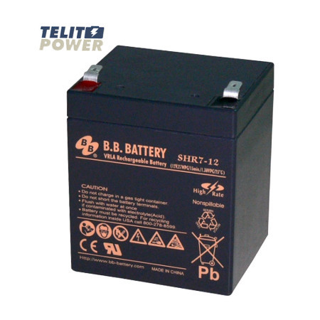 BB Tech 12V 7Ah SHR7-12 battery terminal T2 ( 4304 ) - Img 1