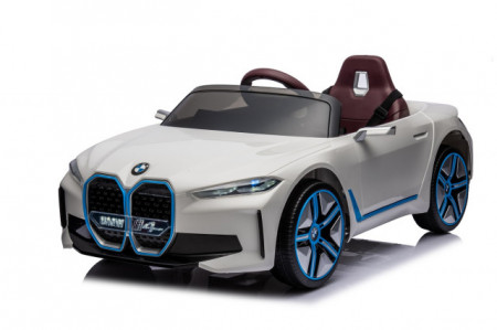 BMW i4 Dečiji Auto na akumulator sa kožnim sedištem i mekim gumama - Beli