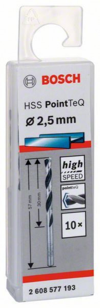 Bosch HSS spiralna burgija PointTeQ 2,5 mm ( 2608577193 )