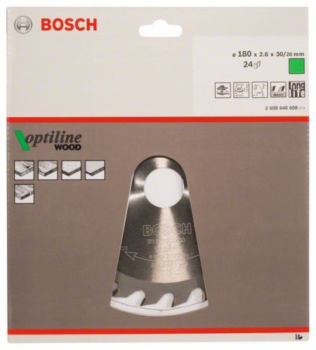 Bosch list kružne testere optiline wood 165 x 30 x 2,6 mm, 36 165 x 30 x 2,6 mm, 36 ( 2608640603 ) - Img 1