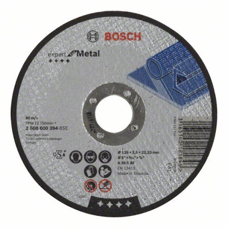 Bosch rezna ploča ravna expert for metal A 30 S BF, 125 mm, 2,5 mm ( 2608600394 ) - Img 1