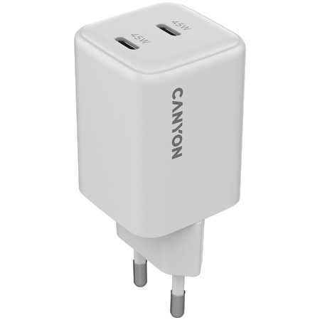 Canyon CU45CC GaN 45W 2xPD EU White charger ( CNS-CUW45CC )