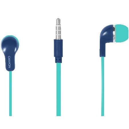 Canyon EPM-02 stereo earphones with inline microphone, Green+Blue ( CNS-CEPM02GBL )  - Img 1