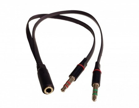 CCA-418A ** Gembird 3.5mm Headphone Mic Audio Y Splitter Cable Female to 2x3.5mm Male adapter (95)