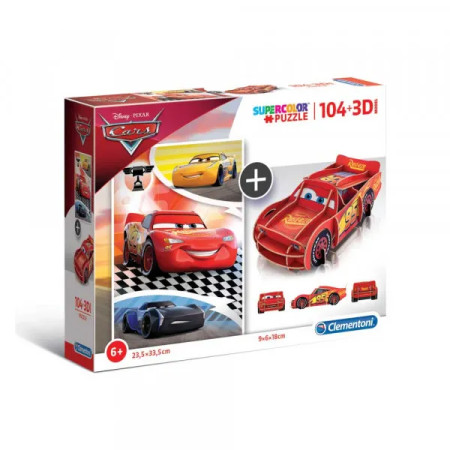 Clementoni puzzle 104 + 3d model cars ( CL20160 )