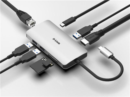 D-Link USB HUB USB-C-->USB-3.0,USB-C,RJ45,HDMI,D-Link, DUB-M810 ( 0001184158 )
