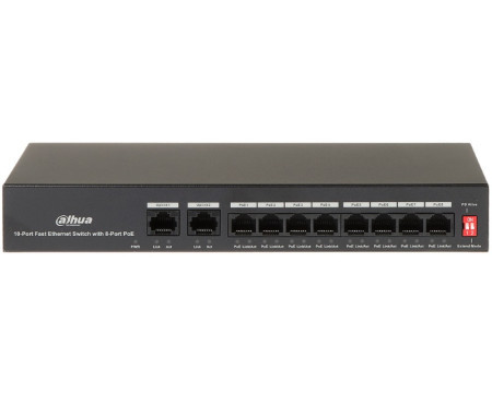 Dahua PFS3010-8ET-65 10-Port fast ethernet switch with 8-Port PoE - Img 1