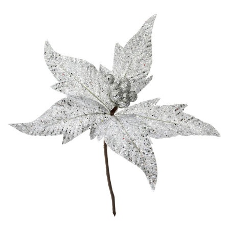 Dekordom novogodišnji cvet silver glitter poinsettia pick 25cm 79068 - ild ( 039223 )