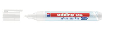 Edding marker za staklenu tablu E-95 1,5-3mm, zaobljeni bela ( 09M95A )