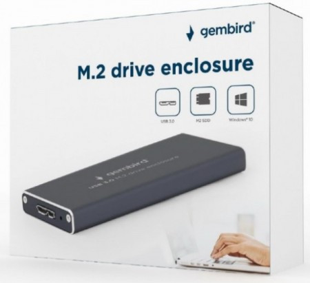 EE2280-U3C-01 Gembird Kuciste za M.2 SSD (NGFF) memoriju USB3.0 black