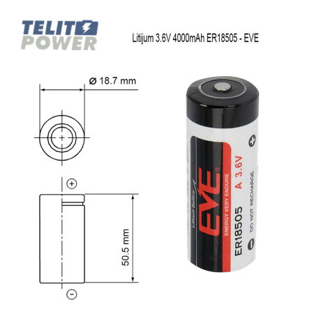 EVE baterija litijum ER18505 3.6V 4000mAh EVE ( 2850 ) - Img 1