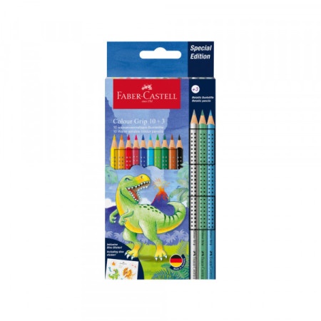 Faber Castell 201545 GRIP 1/10 Dinosaurus+3 Sparkle Drvene bojice ( J087 )