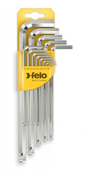 Felo set dugih inčnih L-ključeva sa šestougaonom kuglom HEX .050-3/8 13 kom ( 37513011 )