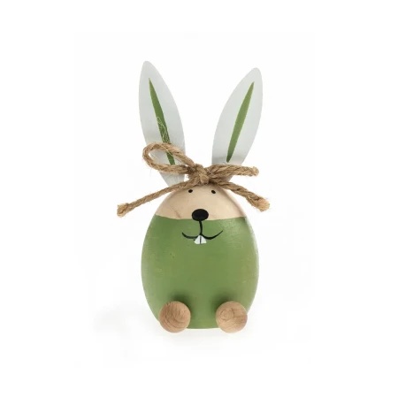 Festa eggy uskršnja dekoracija drvena jaje i zec zelena 10.5cm ( 734019 )