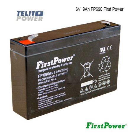 FirstPower 6V 9Ah FP690 terminal T1 ( 3811 )