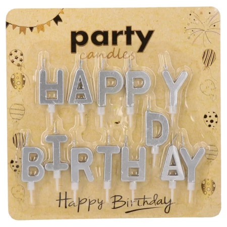 Fun party, rođendanska svećica, siva, Happy Birthday ( 710340 ) - Img 1