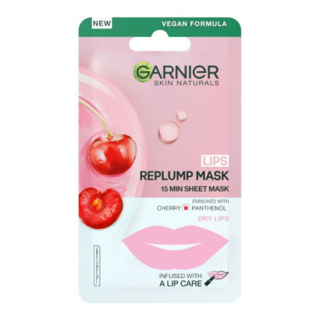 Garnier Skin Naturals maska za usne u maramici cherry 5gr ( 1100002077 )