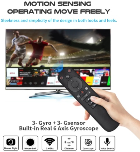 Gembird GMB-G50S Air Mouse Voice Remote Control, Gyroscope, Wireless Mini Keyboard, with IR Learning