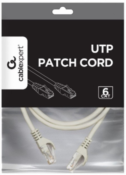 Gembird PP6U-CU-1M Mrezni kabl, CAT6 BAKARNI UTP Patch cord 1m grey