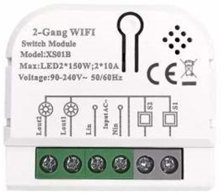 Gembird SMART-2GANG SMART-2GANG- tuya Wifi DIY self-locking remote control smart switch relay module DC 5V/7 - Img 1