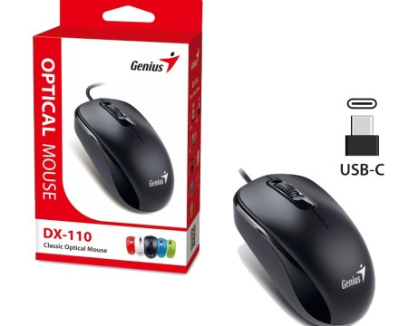 Genius DX-110 USB-C Optical crni miš