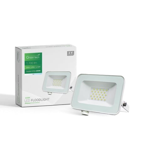 Green tech led reflektor 20w 6500k 1700lm ip65 beli ( ALX-20WH )