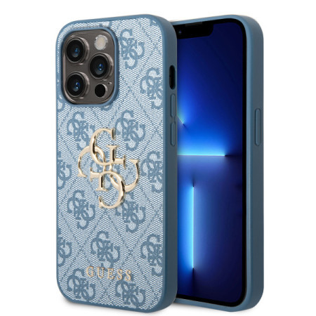 Guess futrola za iPhone 14 pro max PU 4G big metal logo blue ( GUHCP14X4GMGBL )
