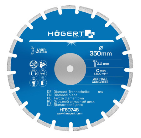 Hogert rezni segmentirani dijamntni disk, 125 mm, laserski varen ( HT6D742 )