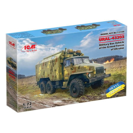 ICM Model Kit Military - URAL-43203 Military Box Vehicle Of The Armed Forces Of Ukraine 1:72 ( 060916 ) - Img 1