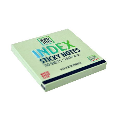 Index, blokčić, samolepljivi, 76 x 76 mm, 100 lista, pastel zelena ( 490113 ) - Img 1