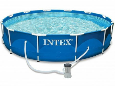 Intex Metal Frame okrugli bazen za dvorište sa metalnim ramom + filter pumpa 366cm x 76cm ( 28212 ) - Img 1