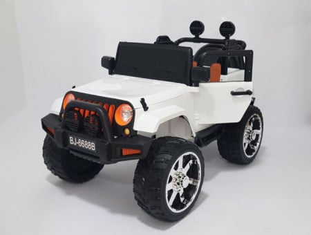 Jeep 2 sa kožnim sedištem i mekim gumama 4x4 pogon + mod za ljuljanje - Beli